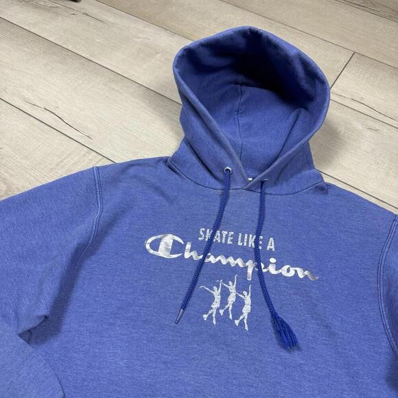 Y2K Champion ‘Stake Like The Champion’ Hoodie Adult Size Small Faded Glitter VTG - Picture 4 of 8